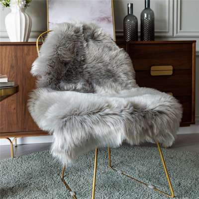 Wholesale thick shaggy artificial fur sheepskin rug as armchair cover