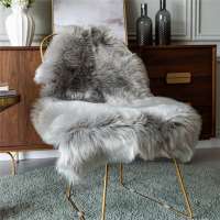 Wholesale thick shaggy artificial fur sheepskin rug as armchair cover